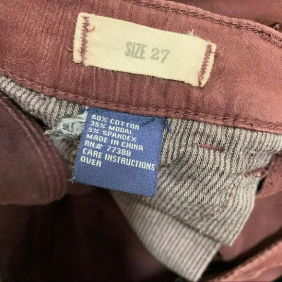 Madewell skinny skinny ankle 27 maroon pant Vampire Goth Dark Romantic - Picture 4 of 8